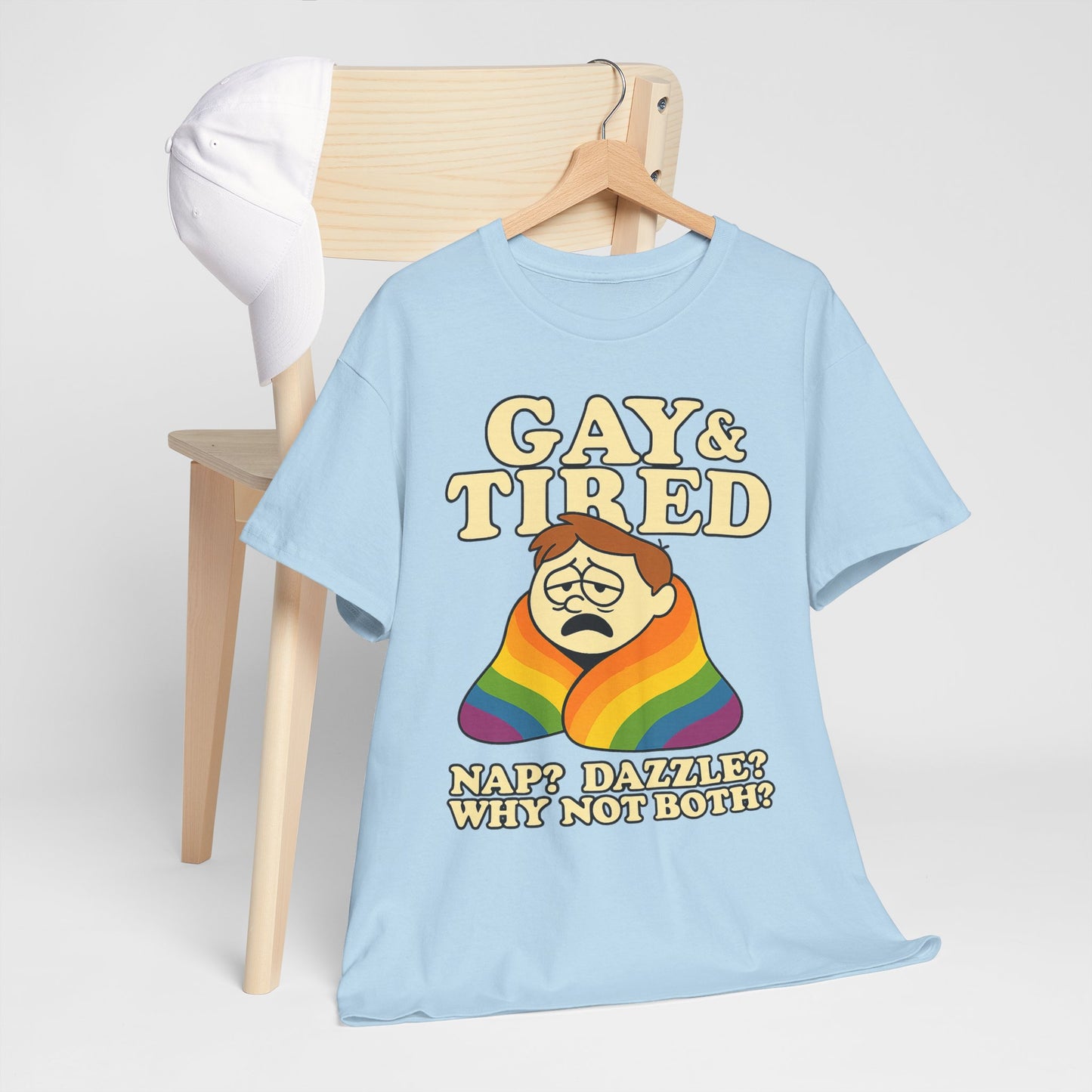 Gay & Tired – Rainbow Blanket Sass Tee