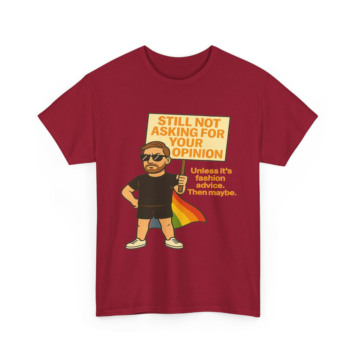 Still Not Asking for Your Opinion (Bearded Edition) – Fashion-Forward Rainbow Cape Tee