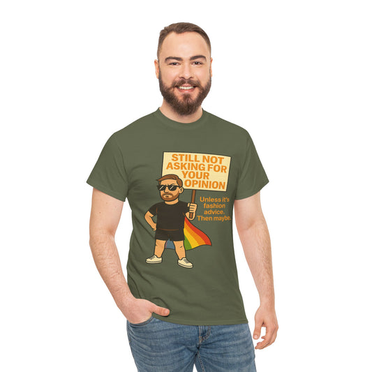 Still Not Asking for Your Opinion (Bearded Edition) – Fashion-Forward Rainbow Cape Tee - ZazzMode