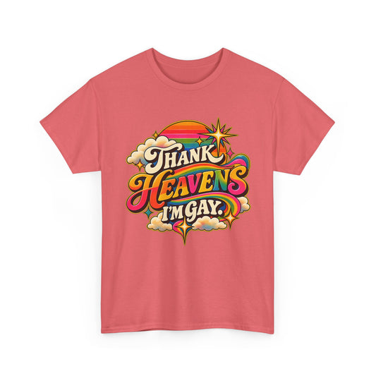Thank Heavens I’m Gay Groovy 70s Rainbow Pride T-Shirt