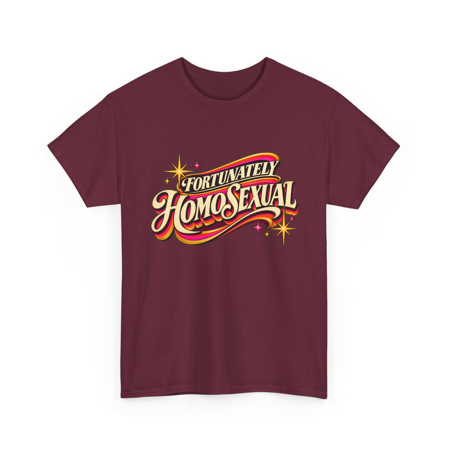 Fortunately Homosexual Retro 70s Graphic T-Shirt