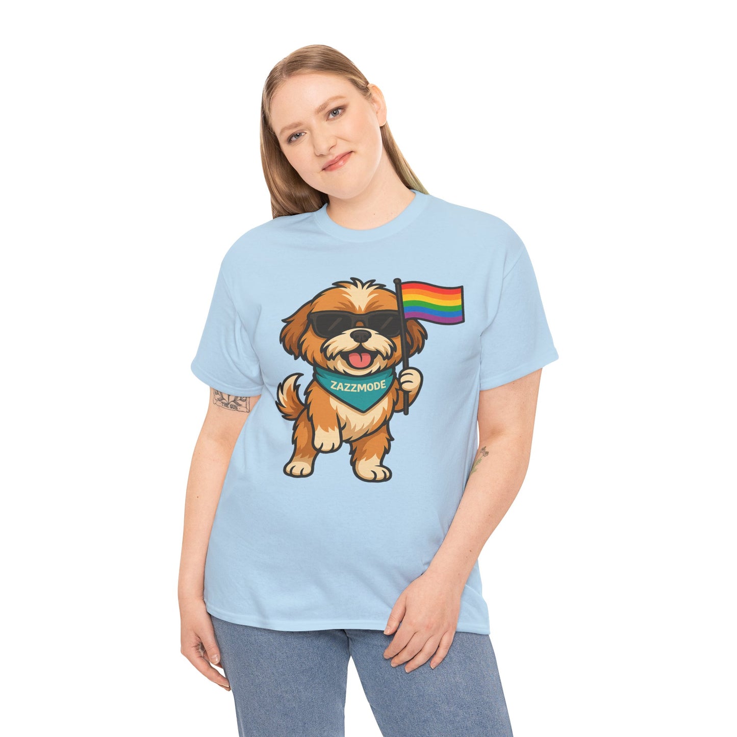 Pride Pup Power Tee – ZazzMode’s Official Rainbow Mascot