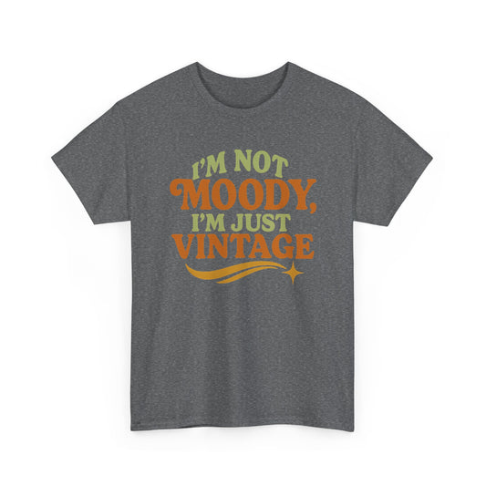 “I’m Not Moody, I’m Just Vintage” Retro Graphic Tee – Funny Unisex T-Shirt