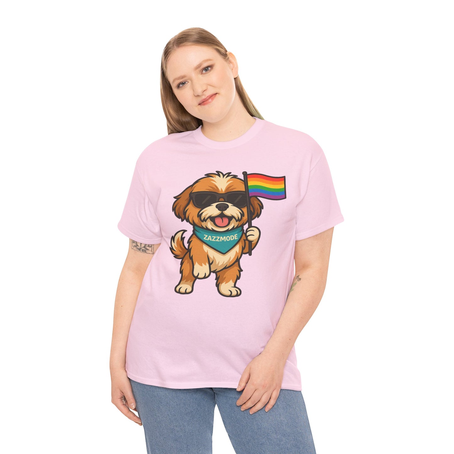 Pride Pup Power Tee – ZazzMode’s Official Rainbow Mascot