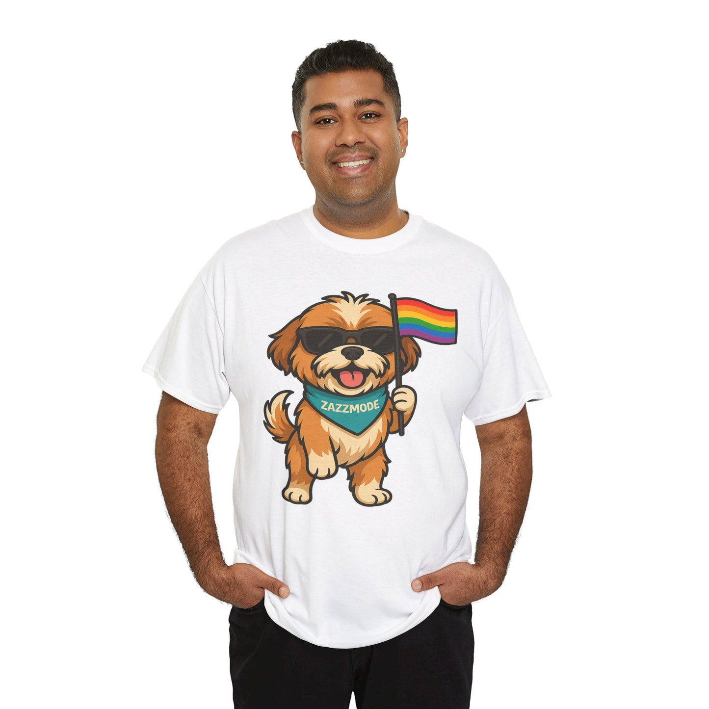 Pride Pup Power Tee – ZazzMode’s Official Rainbow Mascot