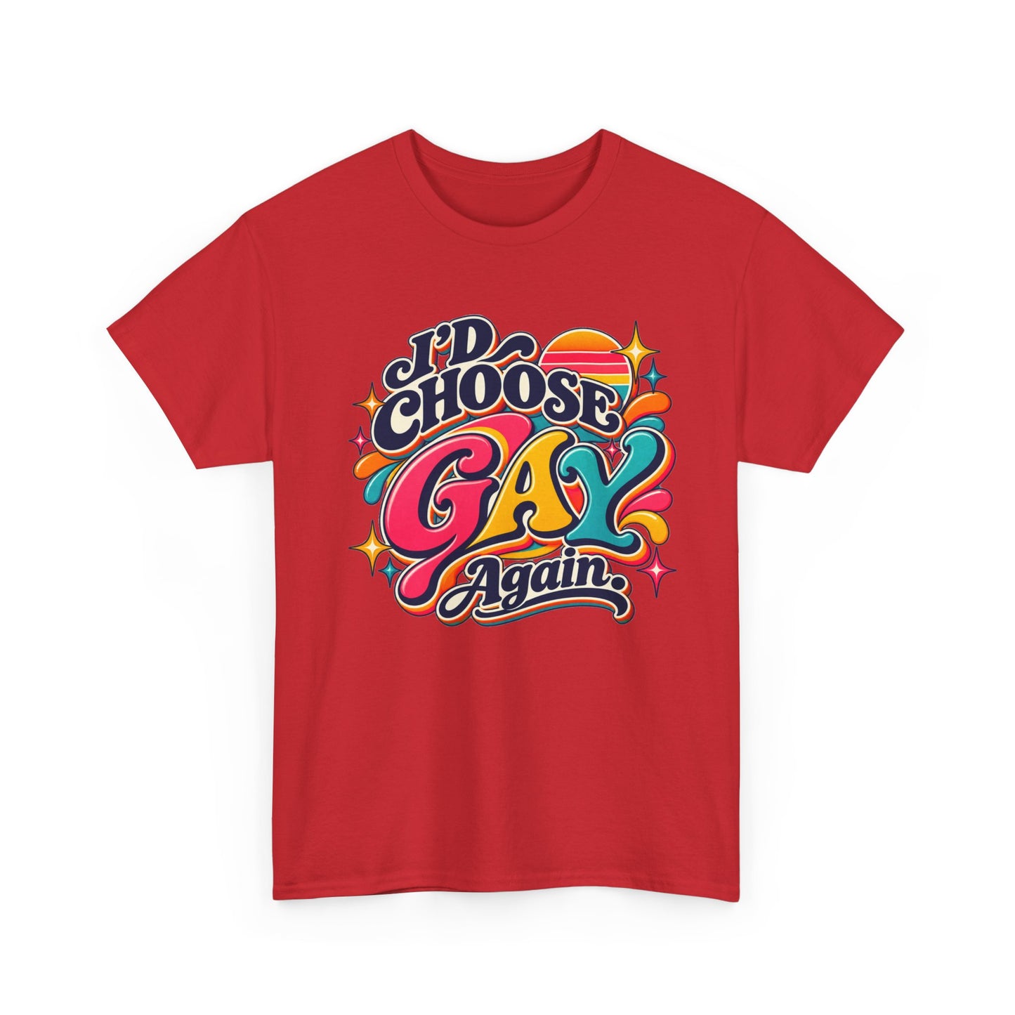 I’d Choose Gay Again Groovy Retro Pride T-Shirt
