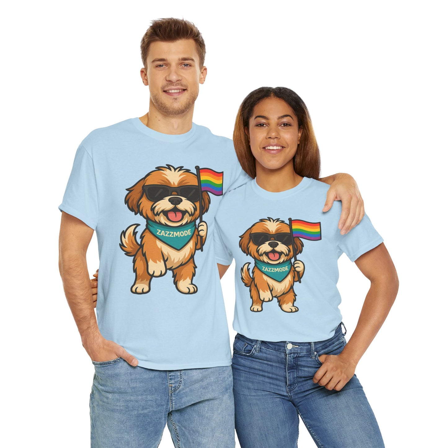 Pride Pup Power Tee – ZazzMode’s Official Rainbow Mascot