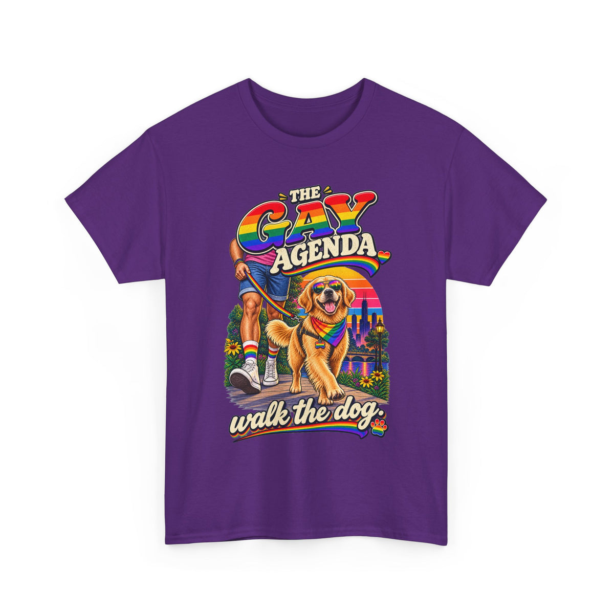 The Gay Agenda T-Shirt – Golden Retriever Pride Dog Lover Graphic Tee