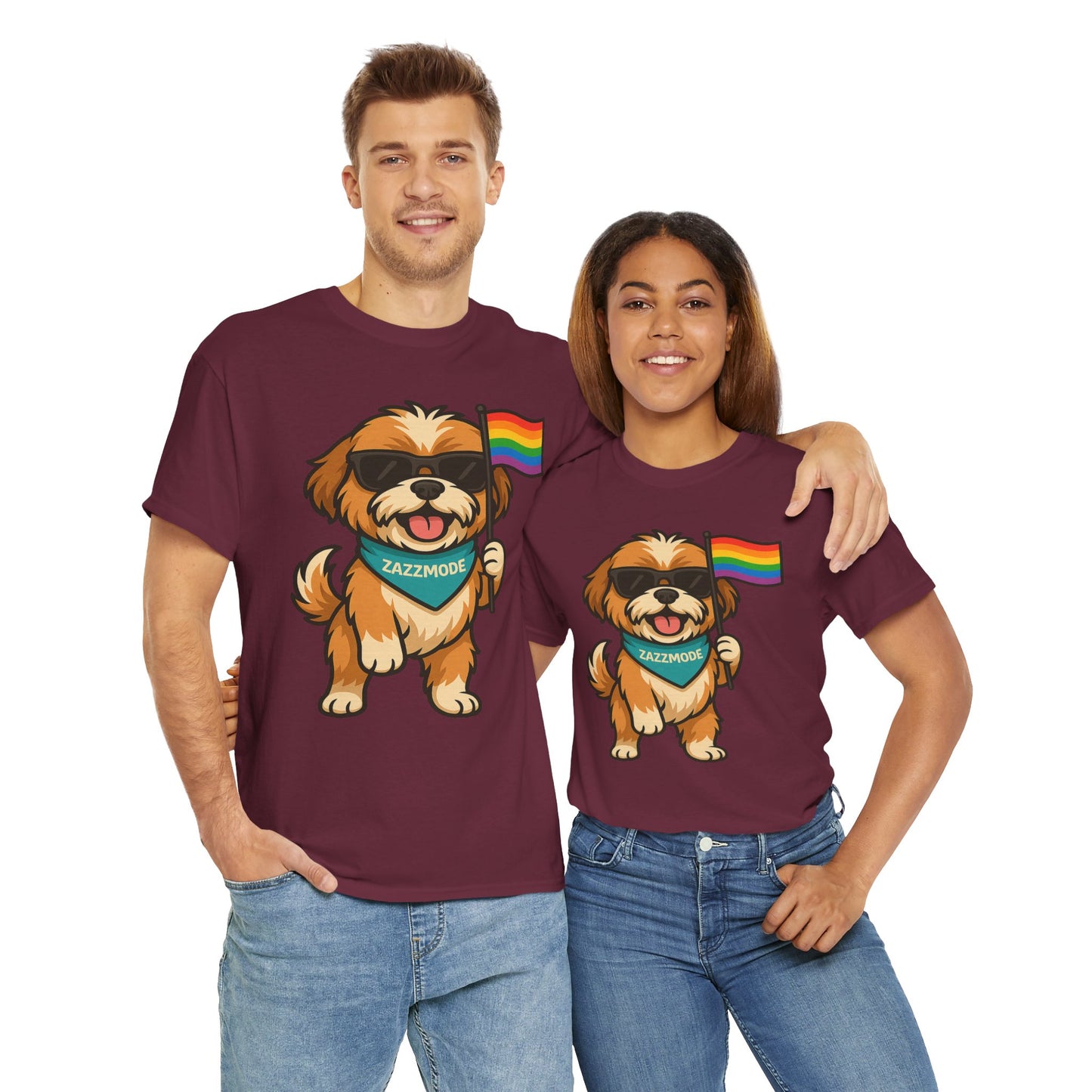 Pride Pup Power Tee – ZazzMode’s Official Rainbow Mascot