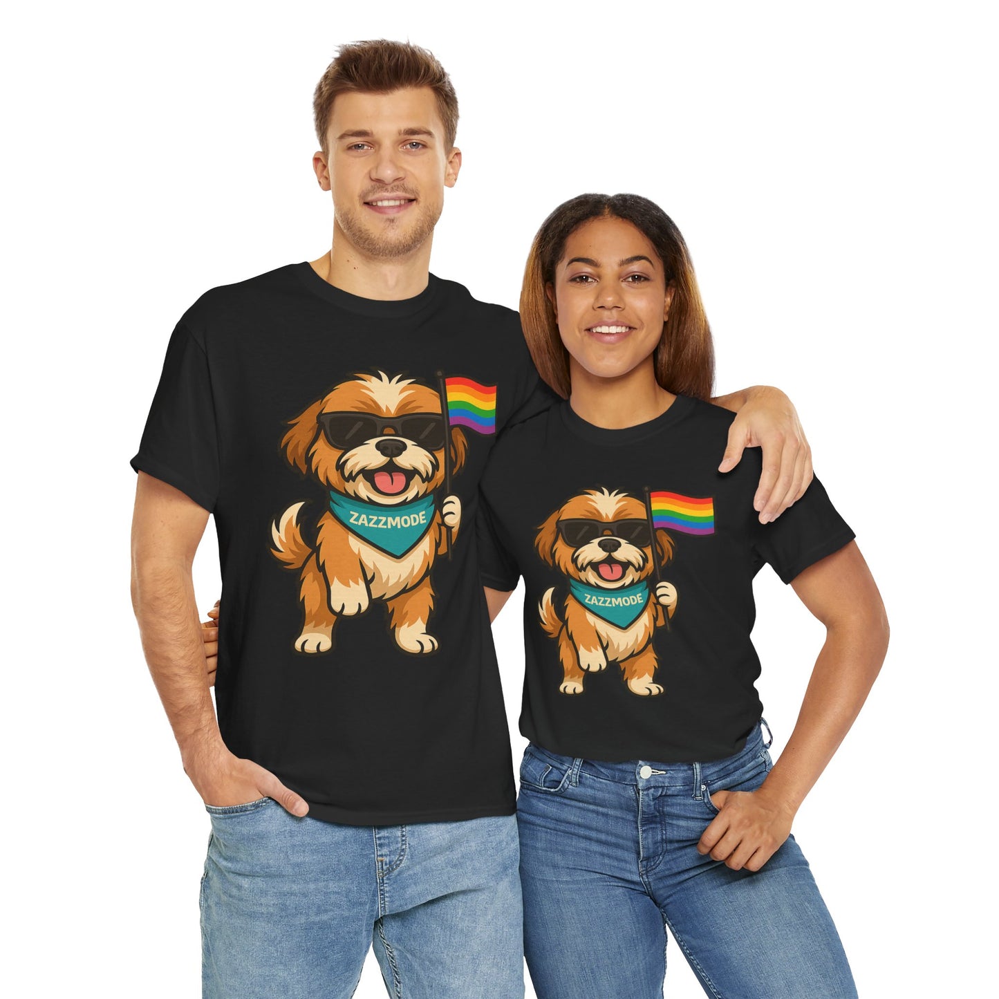 Pride Pup Power Tee – ZazzMode’s Official Rainbow Mascot