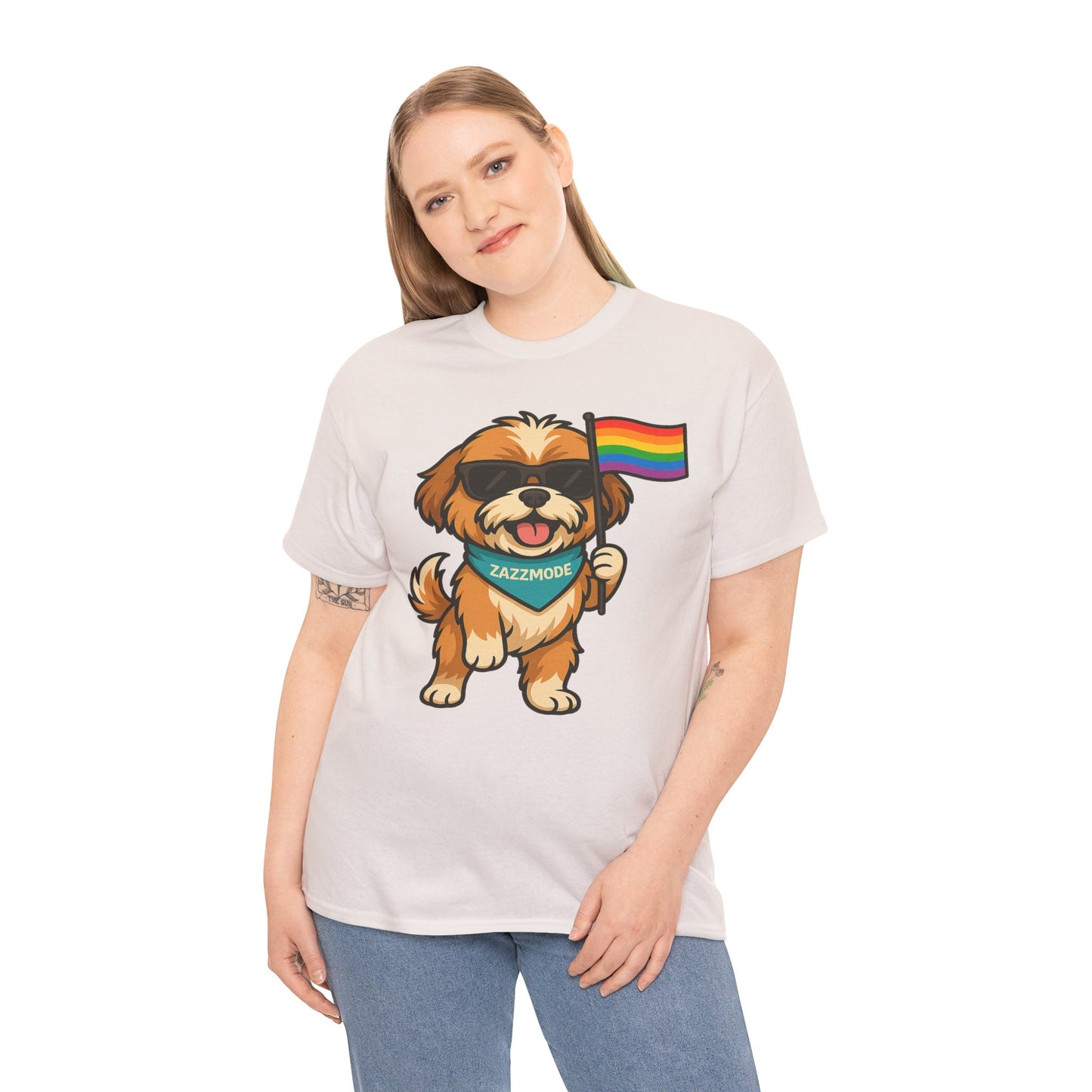 Pride Pup Power Tee – ZazzMode’s Official Rainbow Mascot