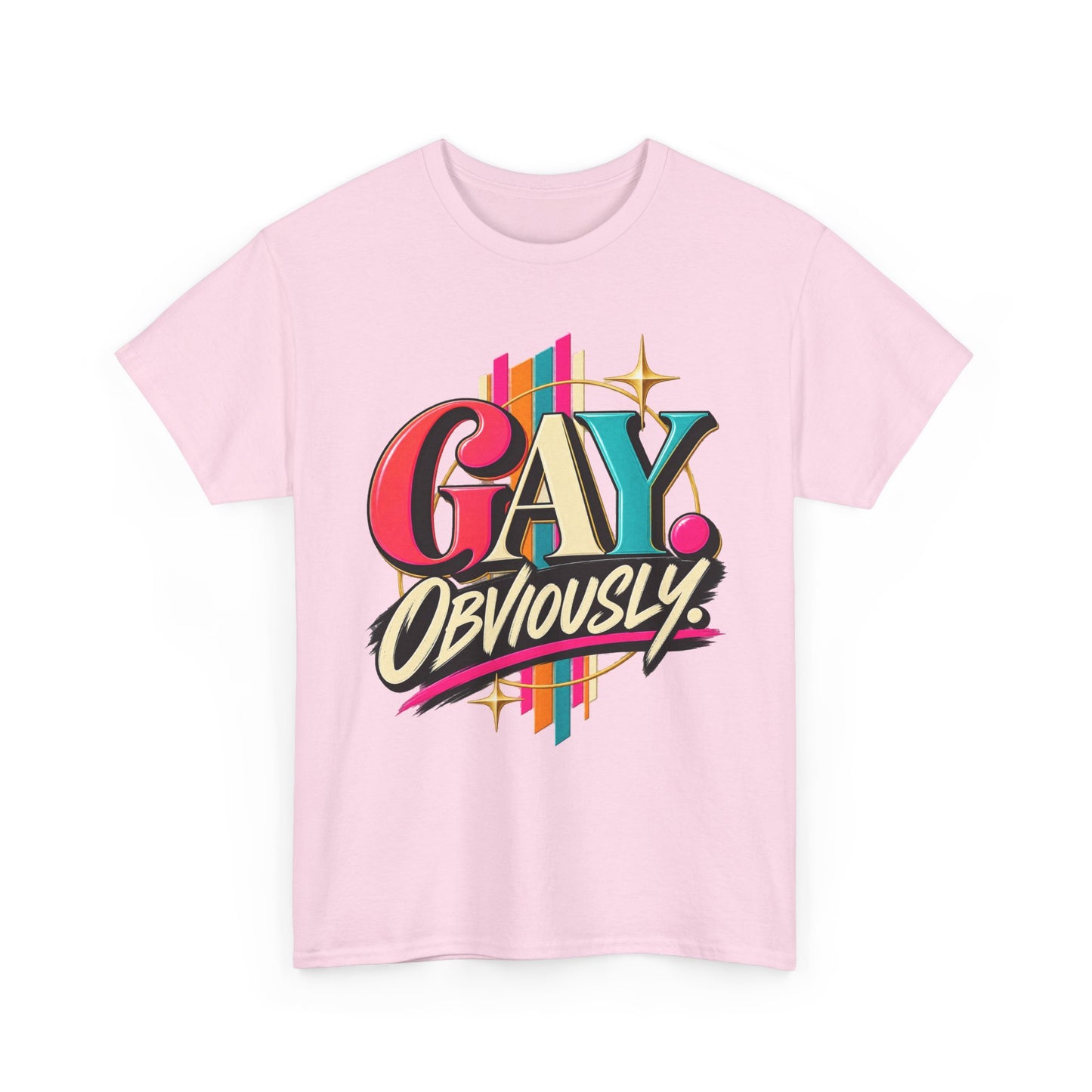 Gay. Obviously! Bold Retro Pride Graphic T-Shirt