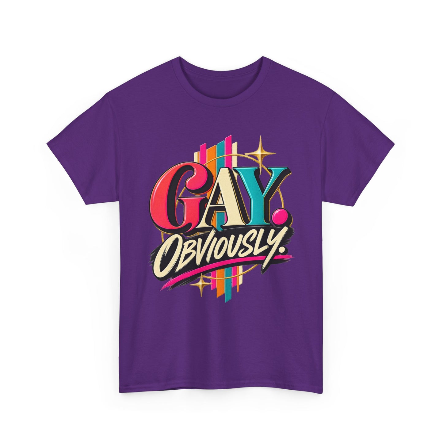 Gay. Obviously! Bold Retro Pride Graphic T-Shirt