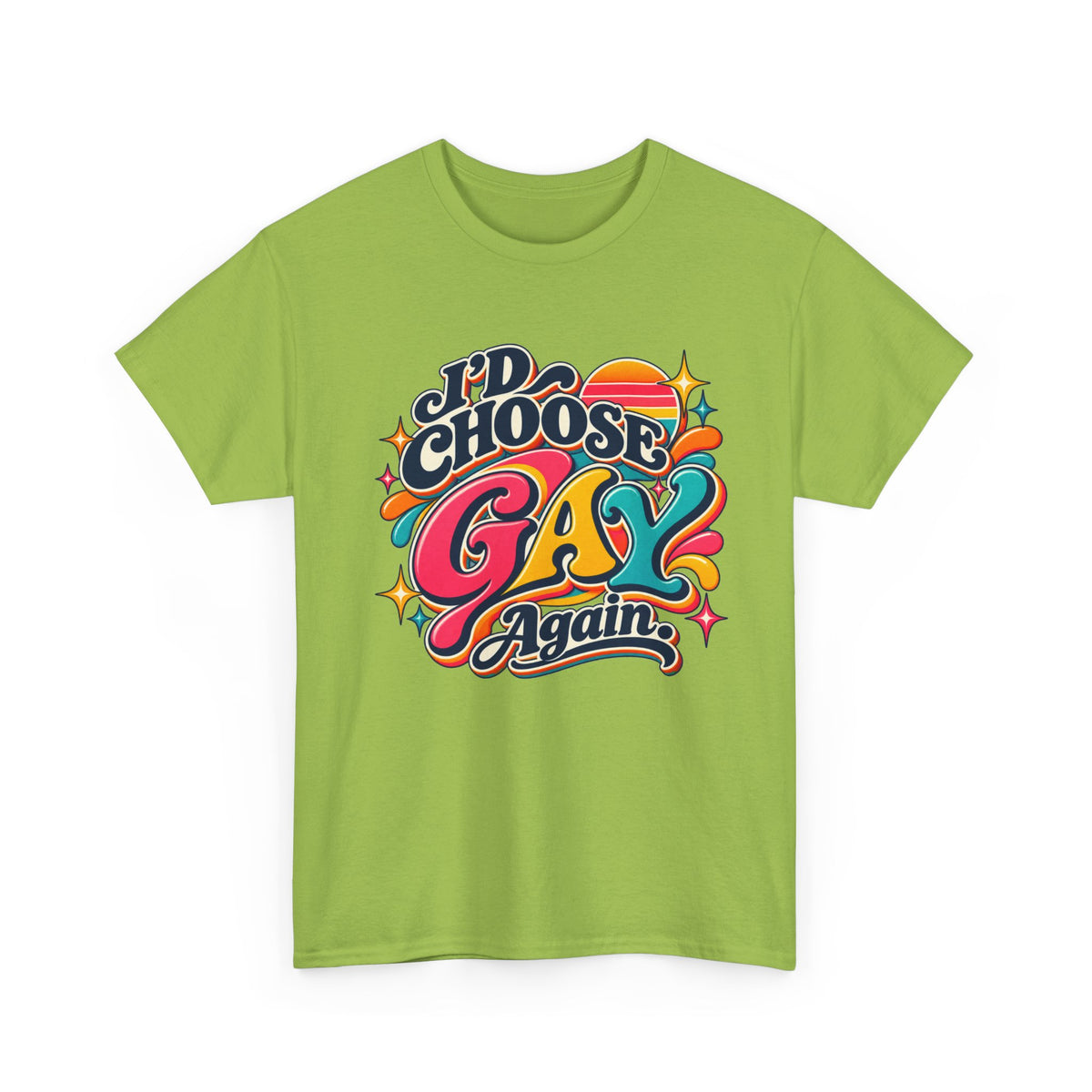 I’d Choose Gay Again Groovy Retro Pride T-Shirt