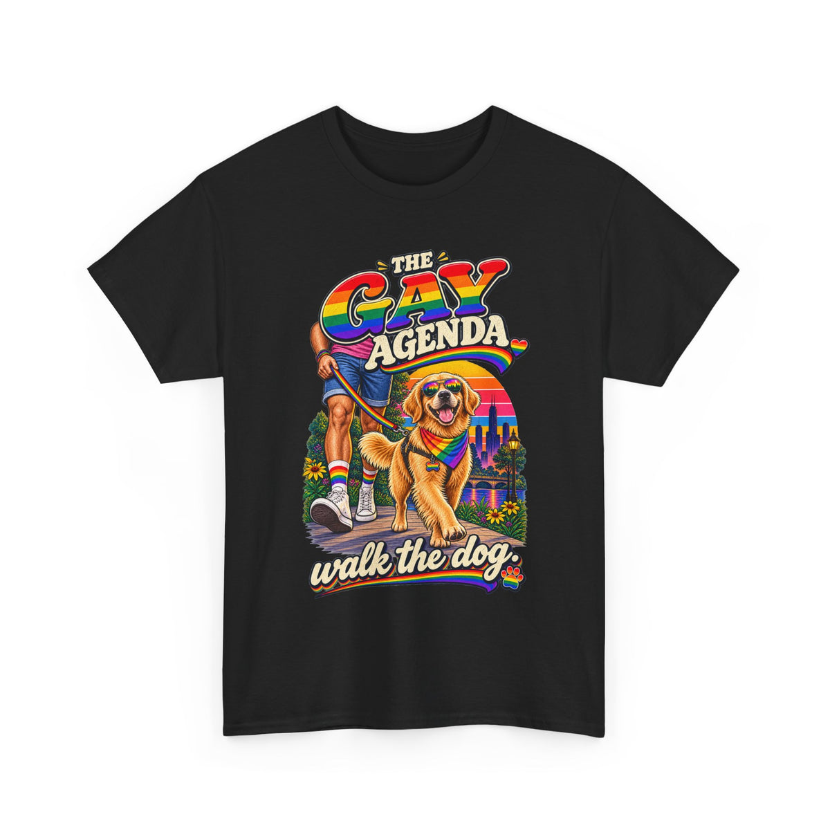 The Gay Agenda T-Shirt – Golden Retriever Pride Dog Lover Graphic Tee