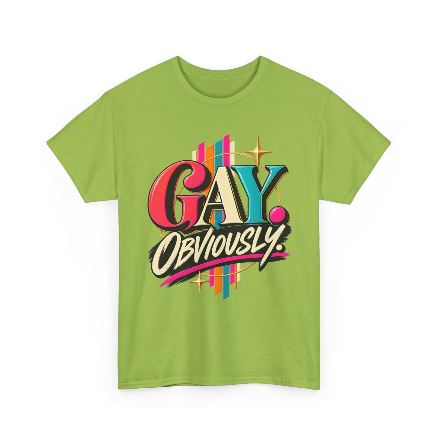 Gay. Obviously! Bold Retro Pride Graphic T-Shirt