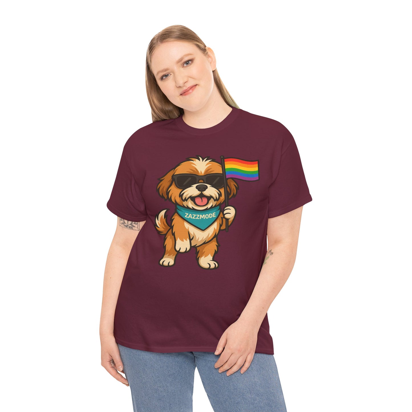 Pride Pup Power Tee – ZazzMode’s Official Rainbow Mascot