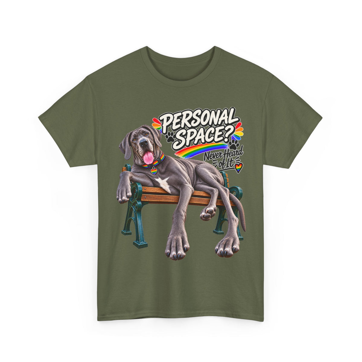 Personal Space? Never Heard of It Great Dane T-Shirt – Funny Pride Dog Graphic Tee