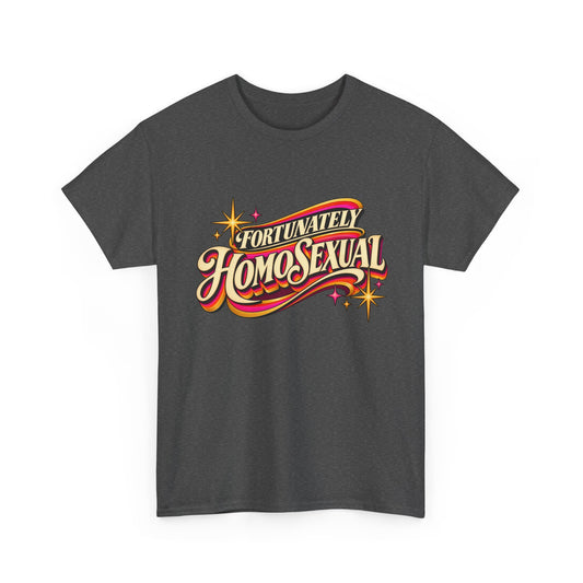 Fortunately Homosexual Retro 70s Graphic T-Shirt