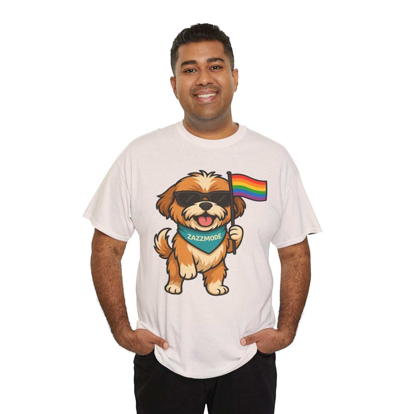 Pride Pup Power Tee – ZazzMode’s Official Rainbow Mascot
