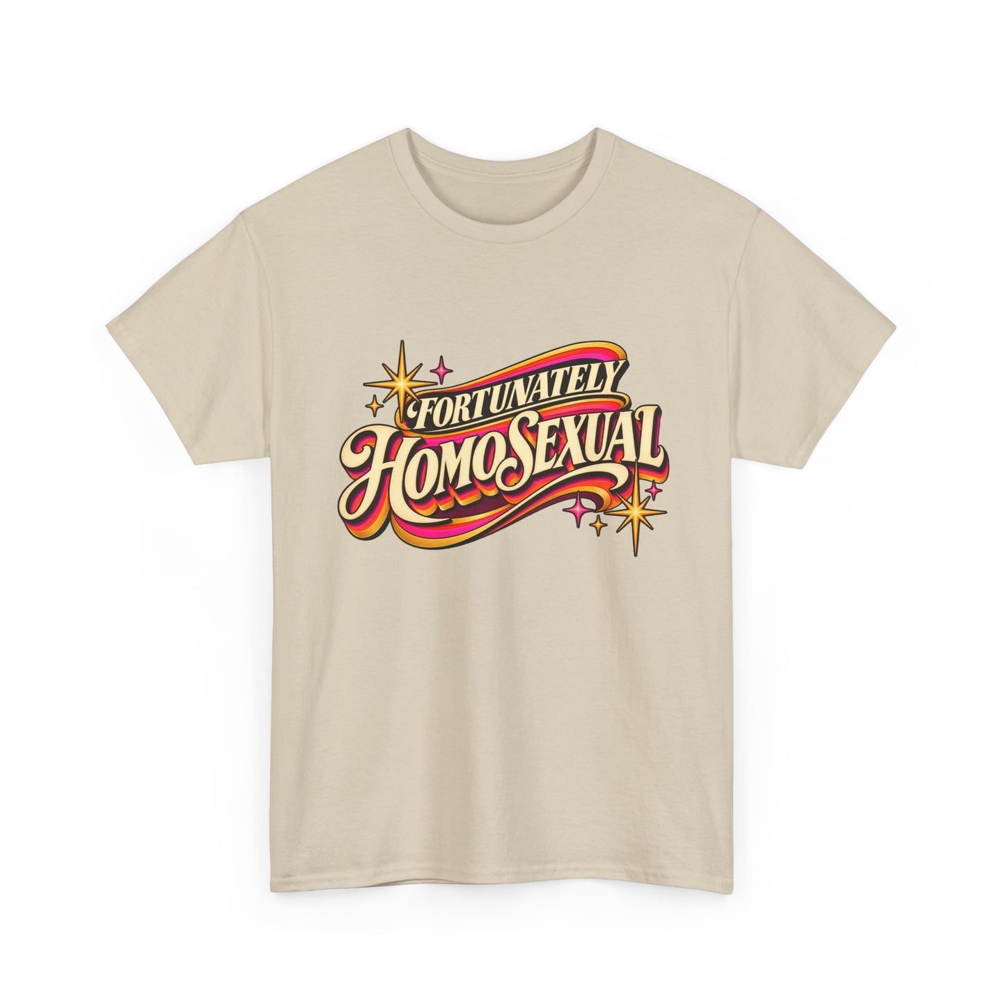 Fortunately Homosexual Retro 70s Graphic T-Shirt