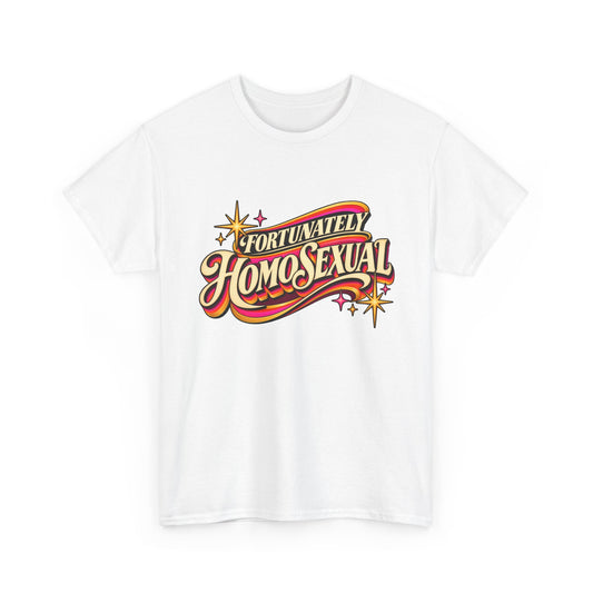 Fortunately Homosexual Retro 70s Graphic T-Shirt