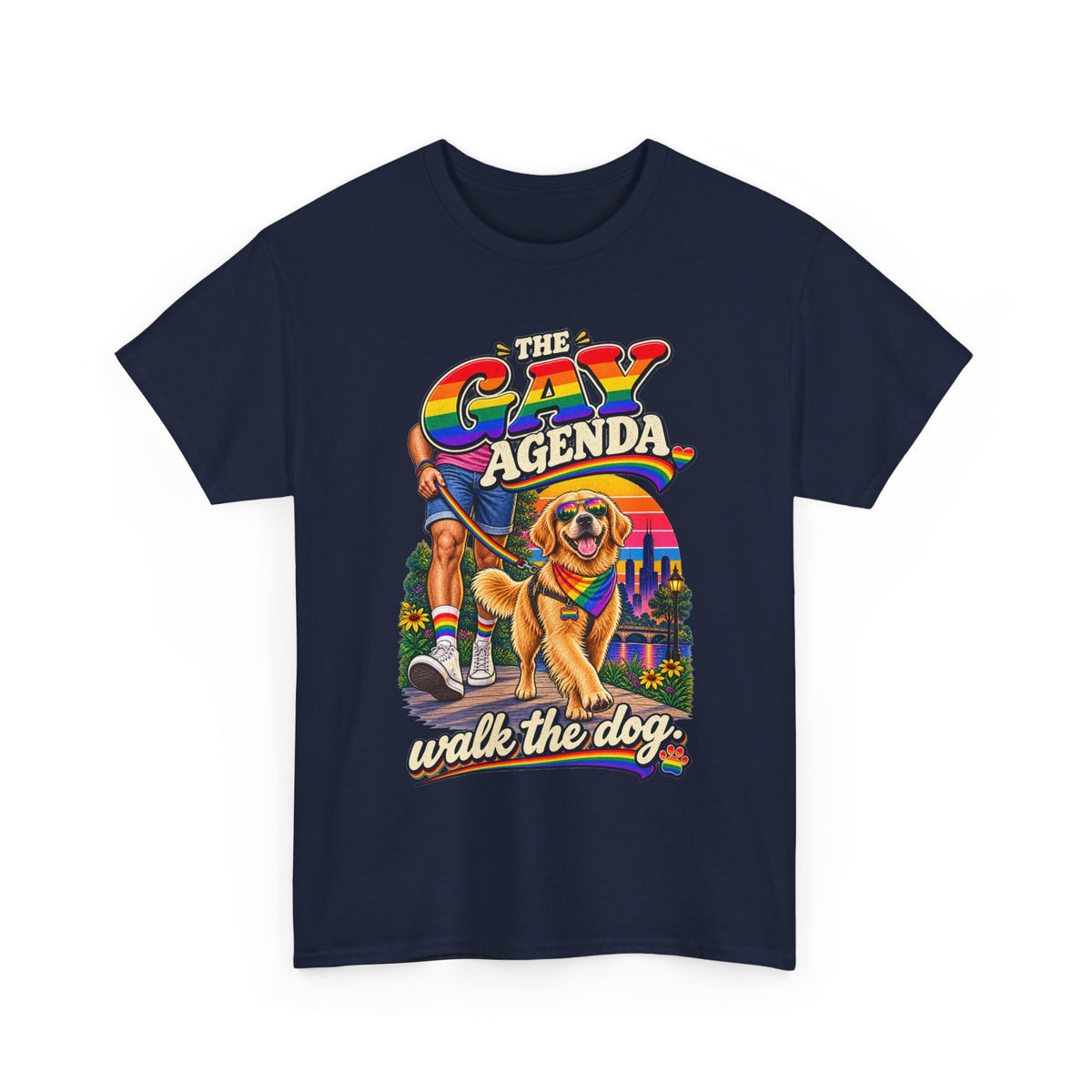 The Gay Agenda T-Shirt – Golden Retriever Pride Dog Lover Graphic Tee