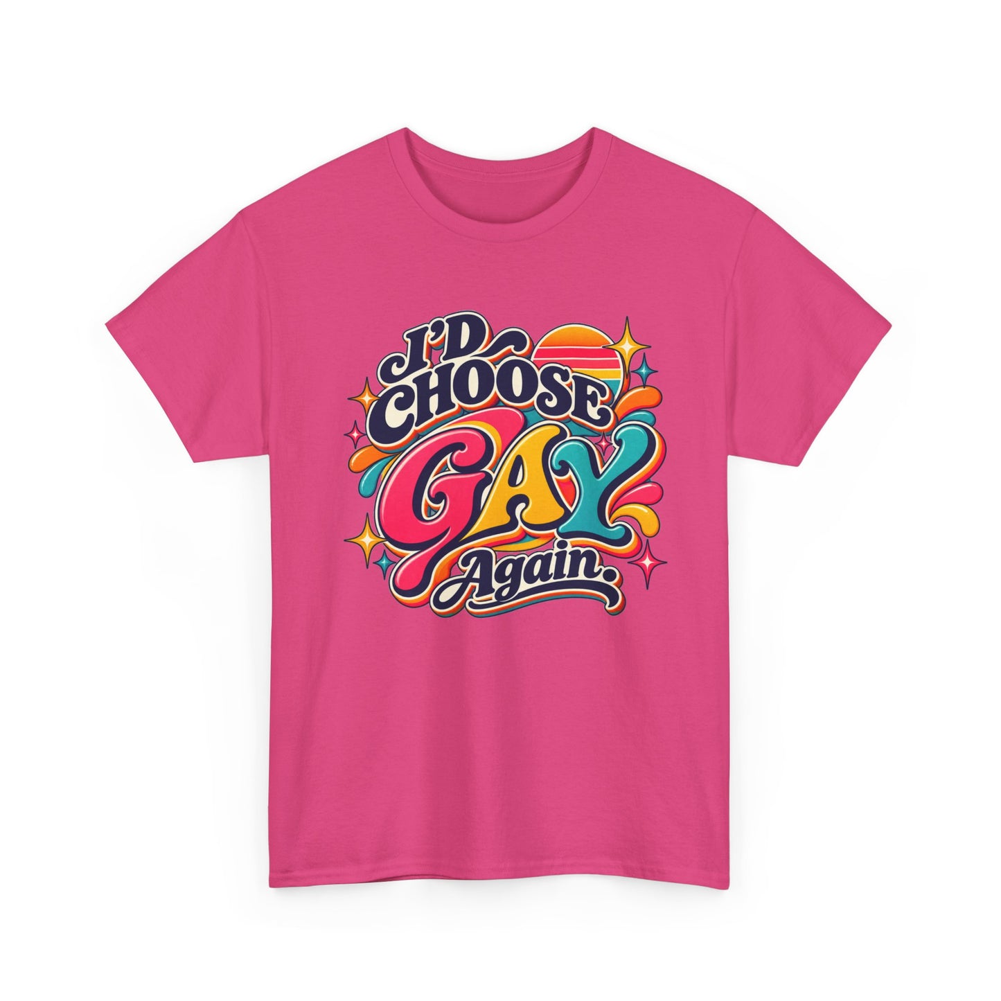 I’d Choose Gay Again Groovy Retro Pride T-Shirt