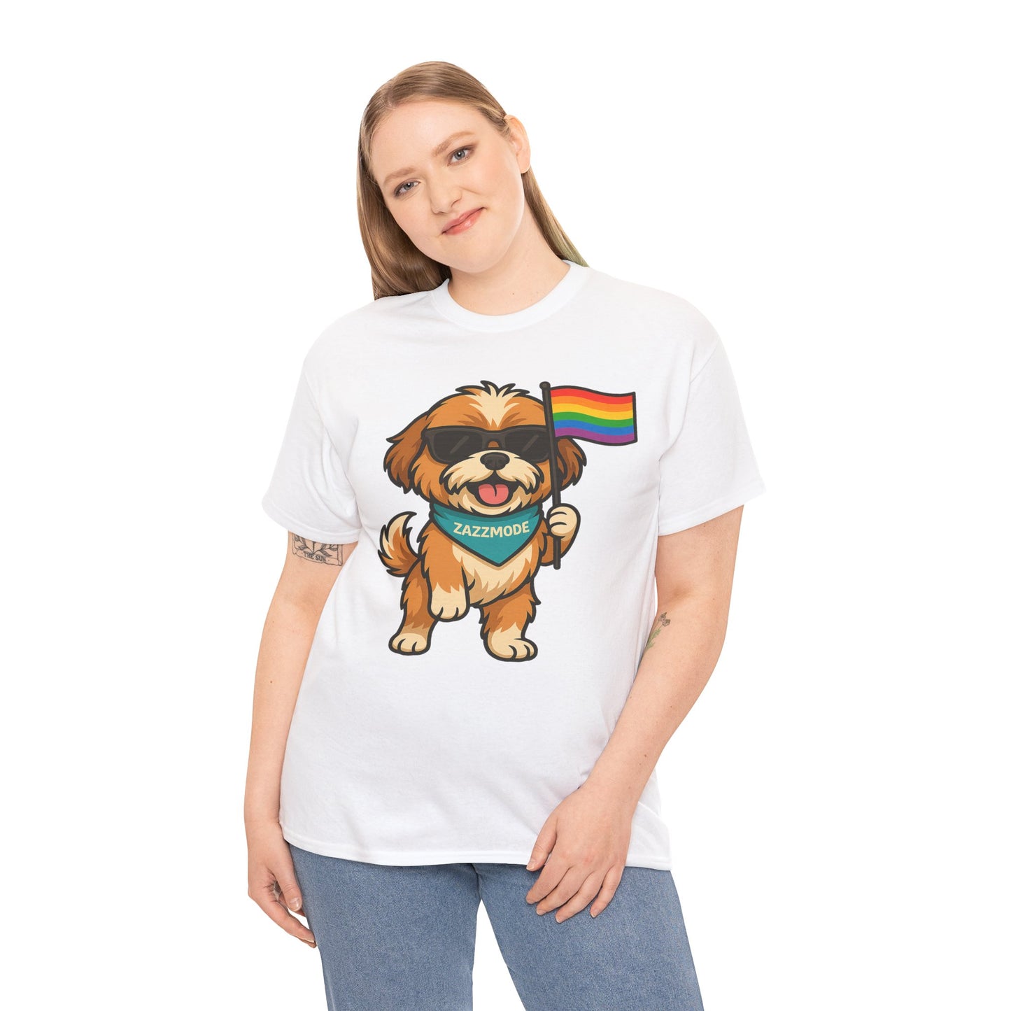 Pride Pup Power Tee – ZazzMode’s Official Rainbow Mascot