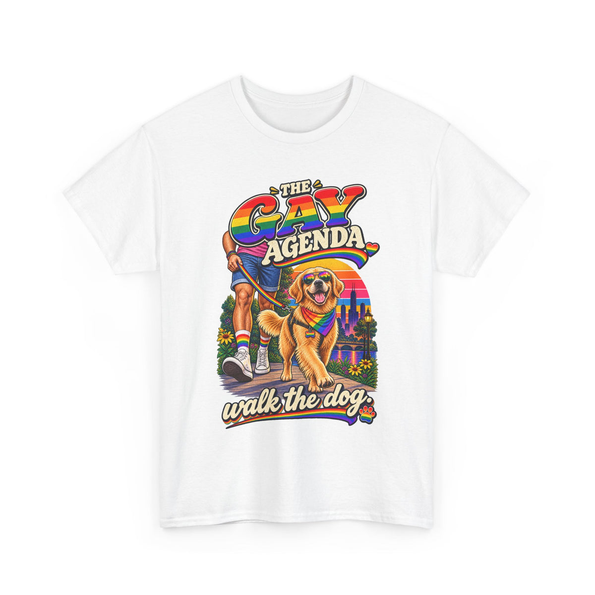 The Gay Agenda T-Shirt – Golden Retriever Pride Dog Lover Graphic Tee