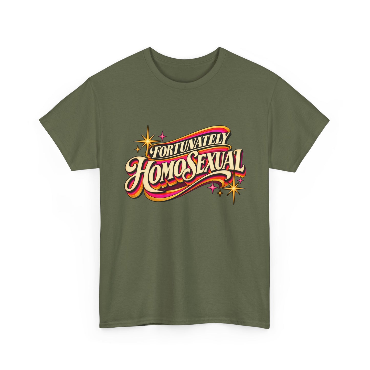 Fortunately Homosexual Retro 70s Graphic T-Shirt