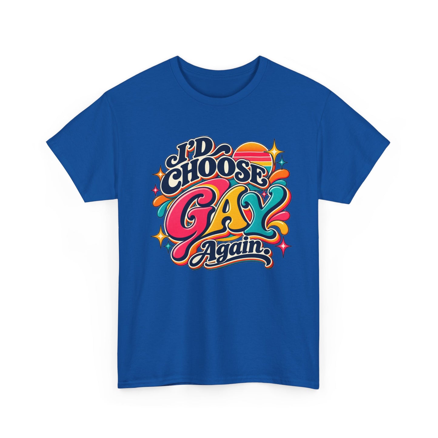 I’d Choose Gay Again Groovy Retro Pride T-Shirt