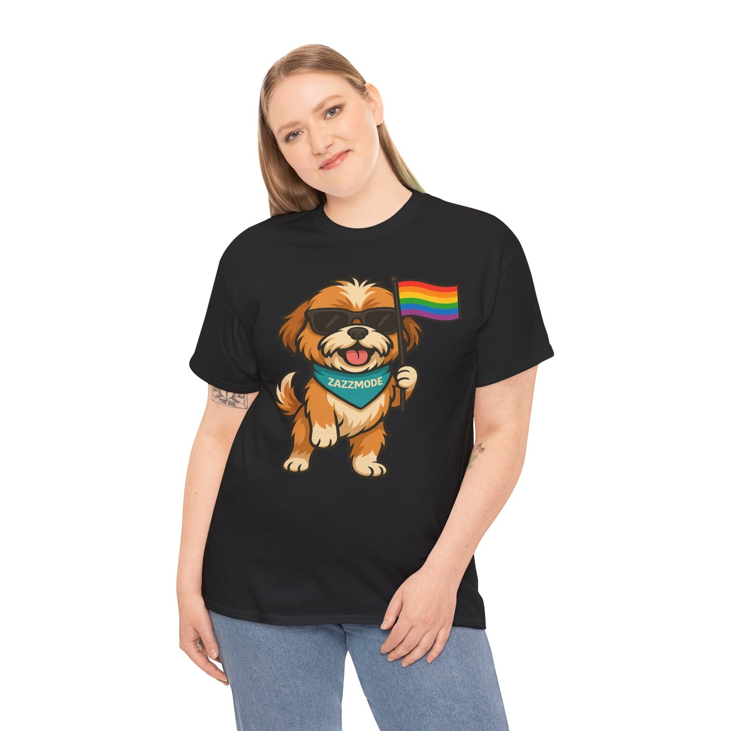 Pride Pup Power Tee – ZazzMode’s Official Rainbow Mascot