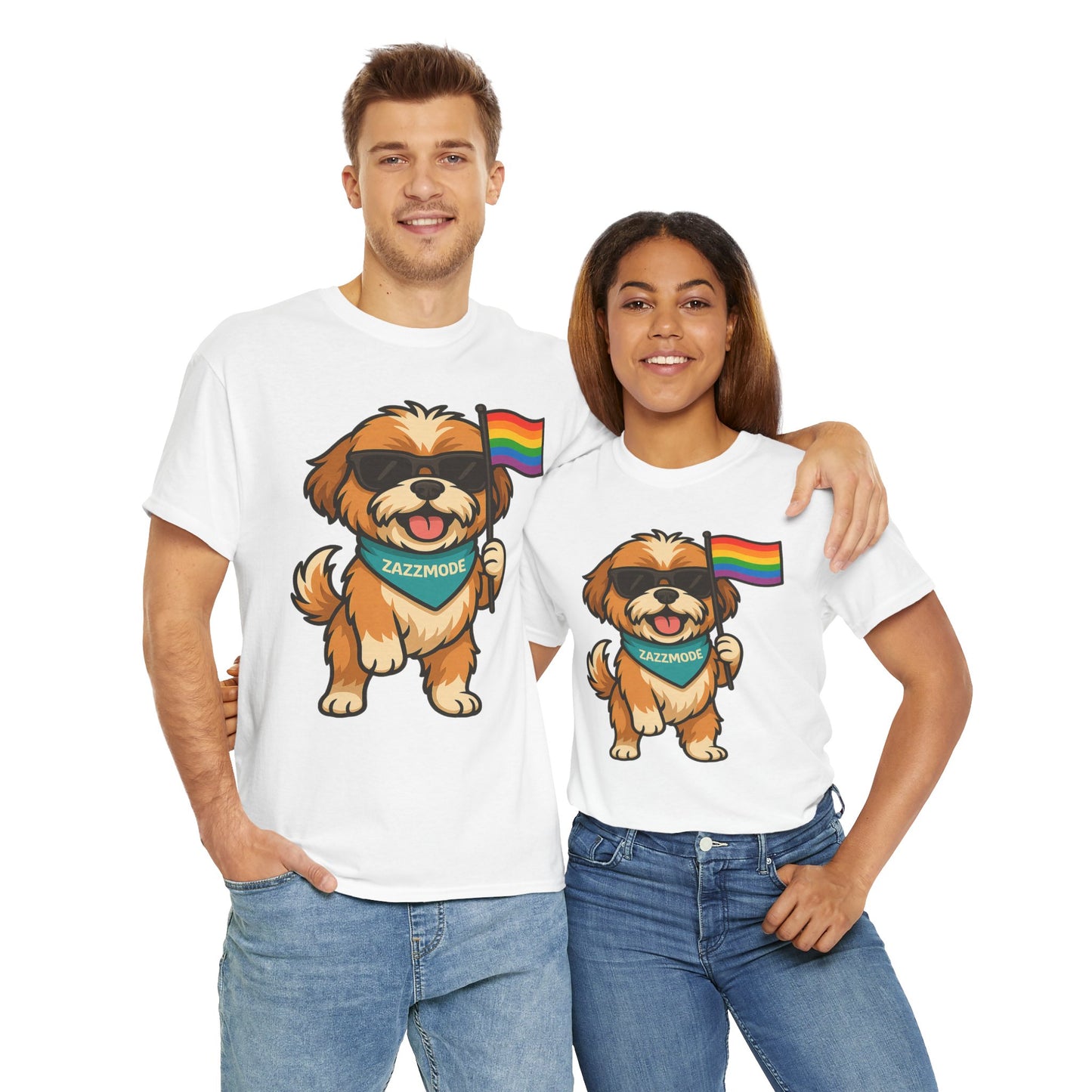 Pride Pup Power Tee – ZazzMode’s Official Rainbow Mascot